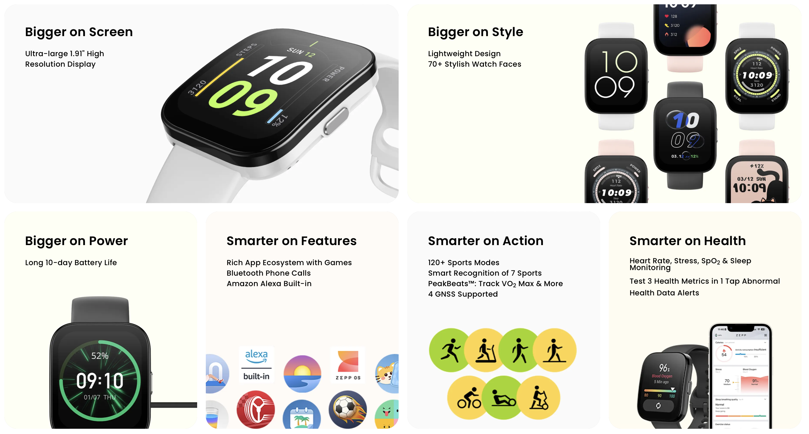 Amazfit Bip 5 1 91 inch Display BioTracker Sensor And Up To 10 Days 