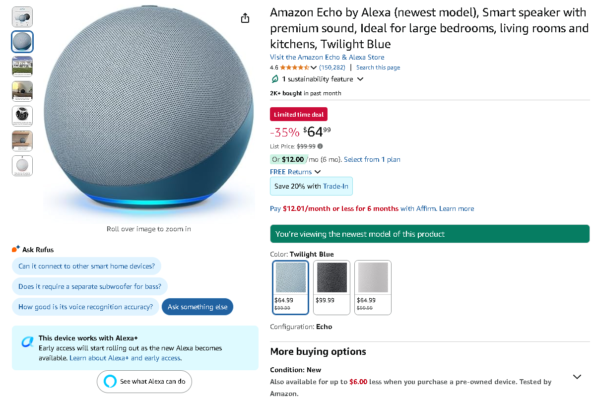 Amazon Echo Smart Speaker