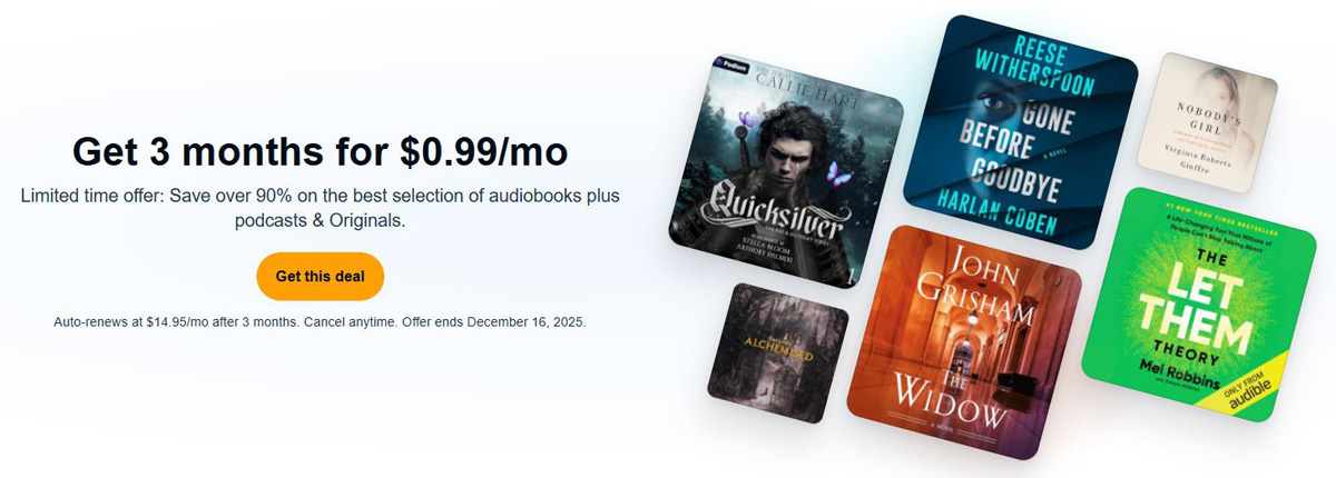 Audible Black Friday Sale Banner