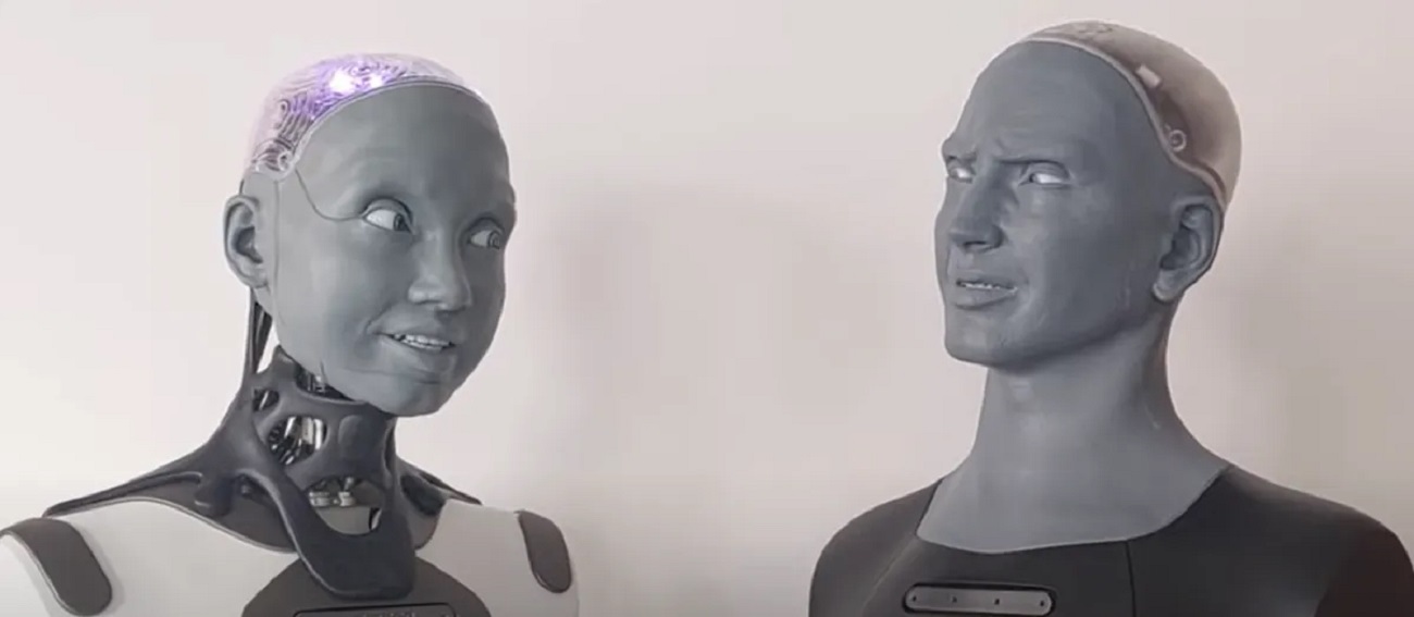 It's just like people: a female robot took offence at a male robot for a bad joke.