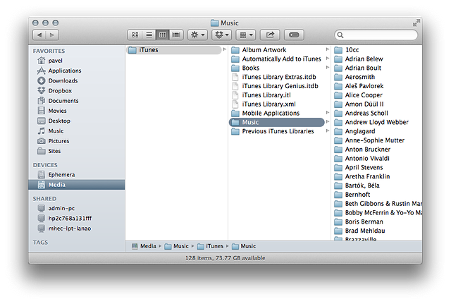 itunes default folder