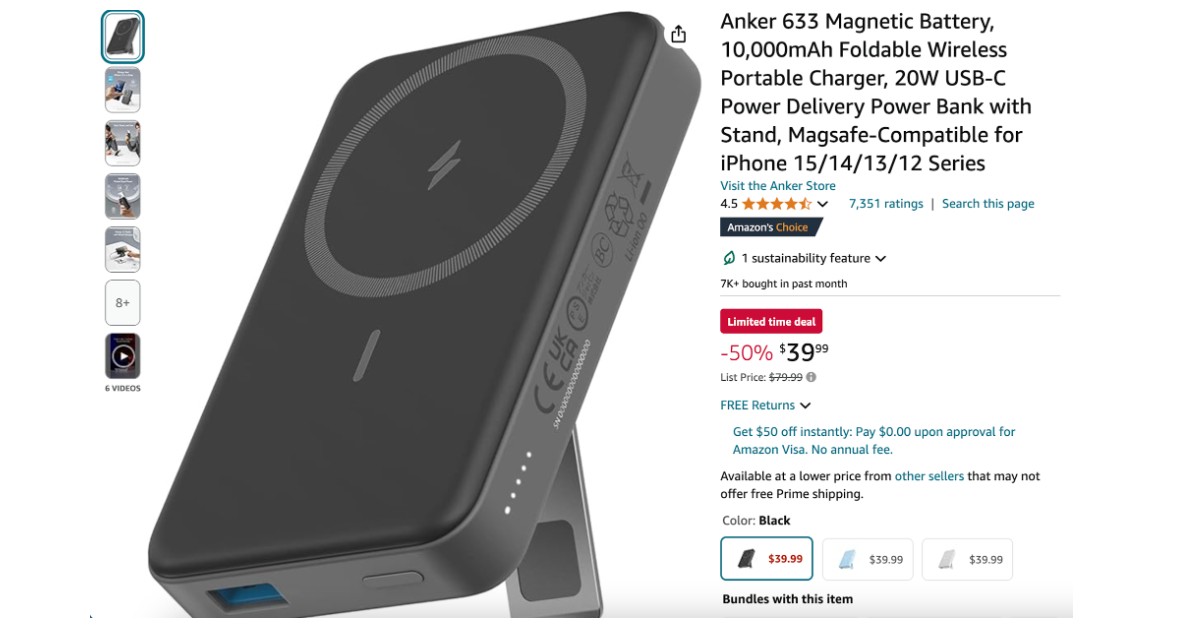 Anker 633 Magnetic Battery - Limited time deal $40 Off!