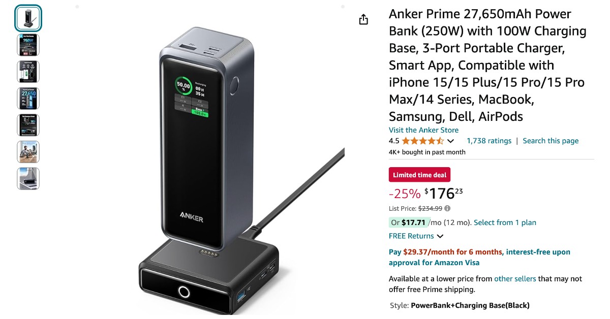 Anker Prime Power Bank with Charging Base - Big Deal Now - $58 Off!