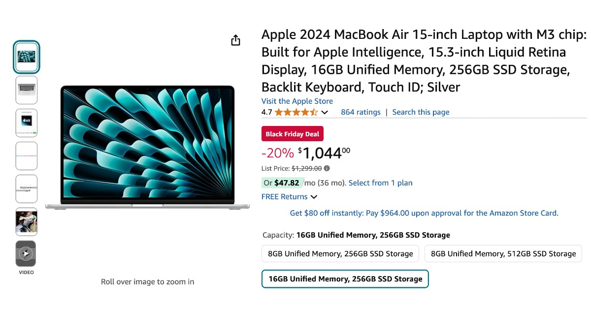 Apple 2024 MacBook Air 15-inch - Limited $255 Off!