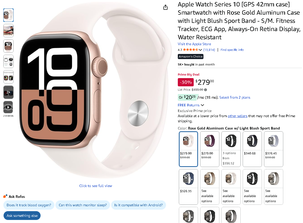 Screenshot of the Apple Watch Series 10