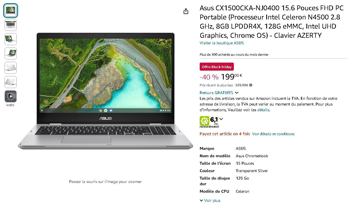 ASUS Chromebook CX1500CKA-NJ0400