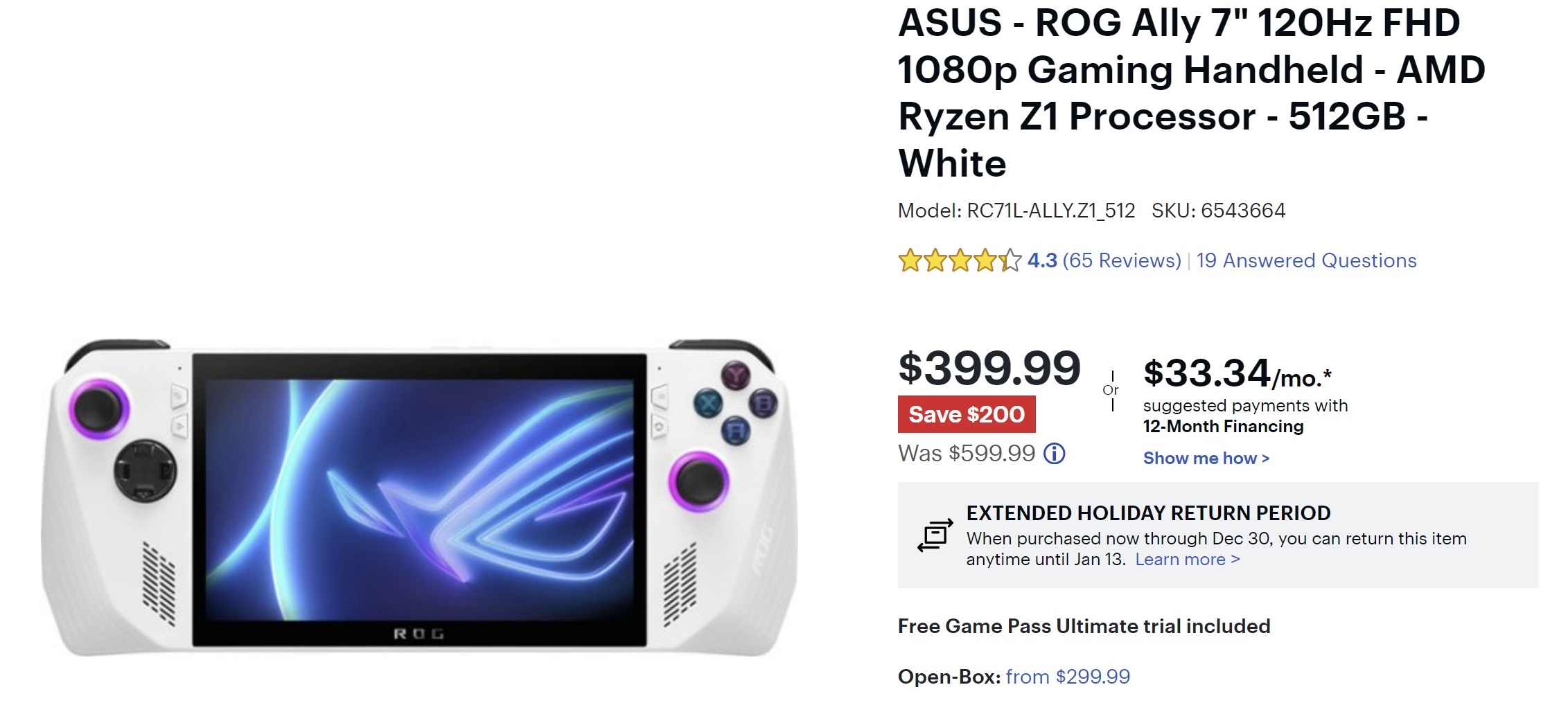 ASUS ROG Ally price and release date