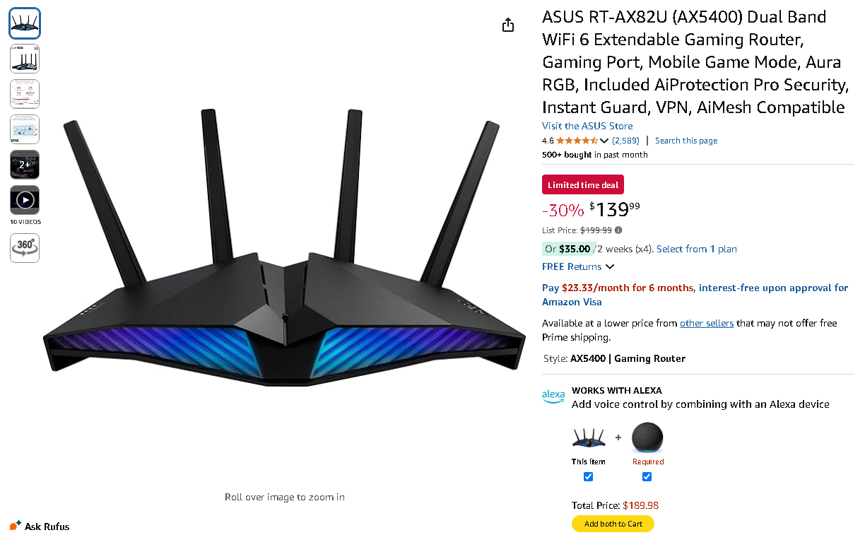 ASUS RT-AX82U Gaming Router