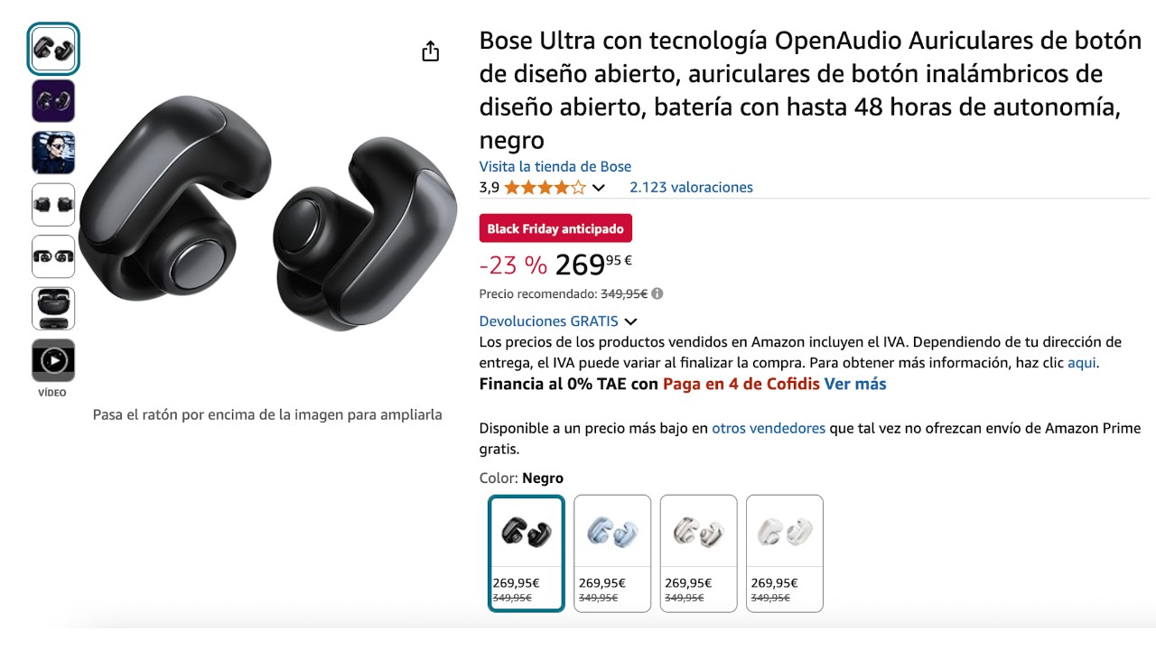 Auriculares Bose Ultra con un descuento de 80€!