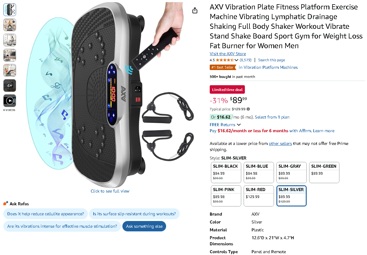 AXV Vibration Plate Exercise Machine