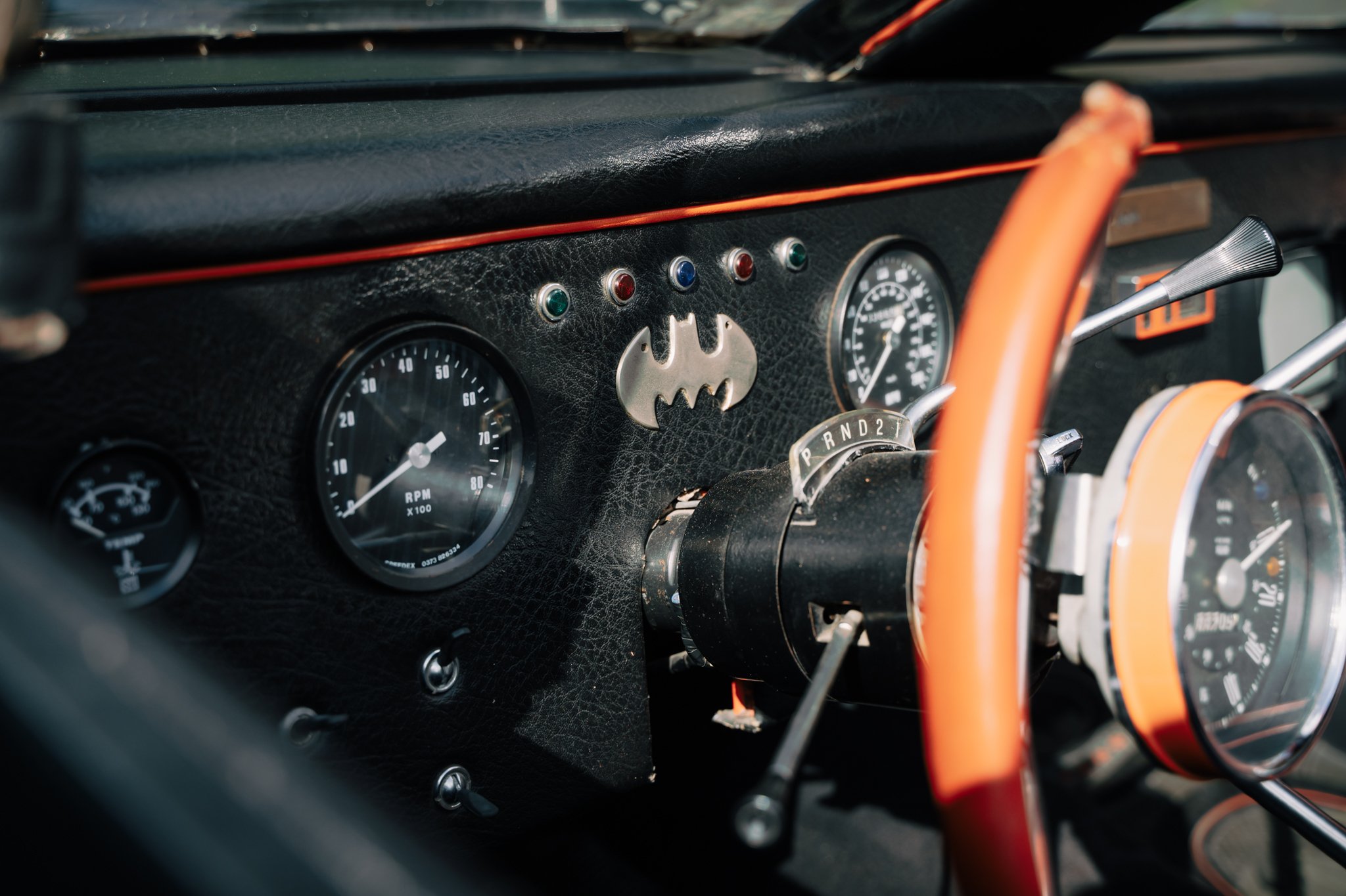 The interior of the Batmobile replica