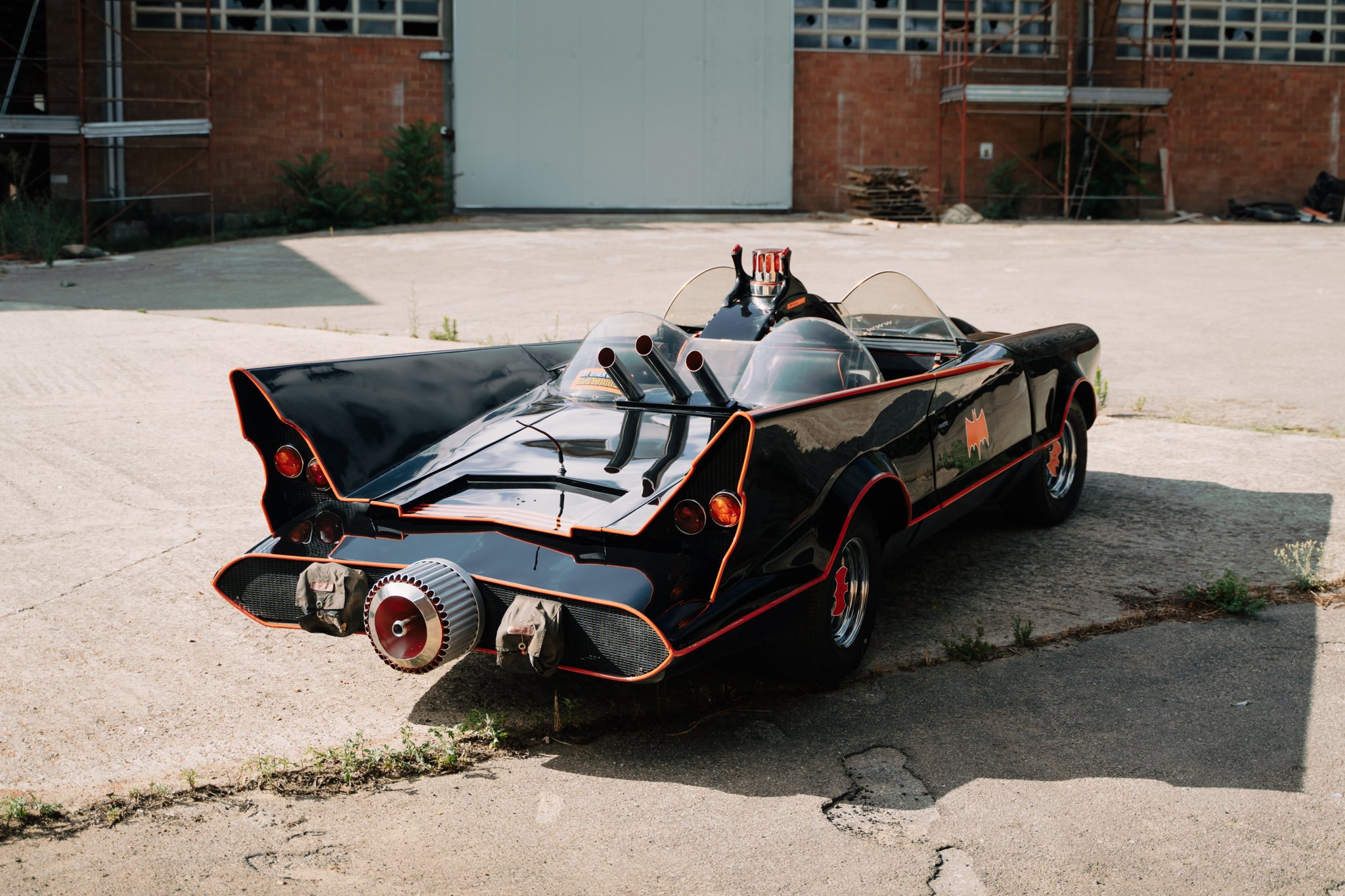 The Batmobile's stylish exterior