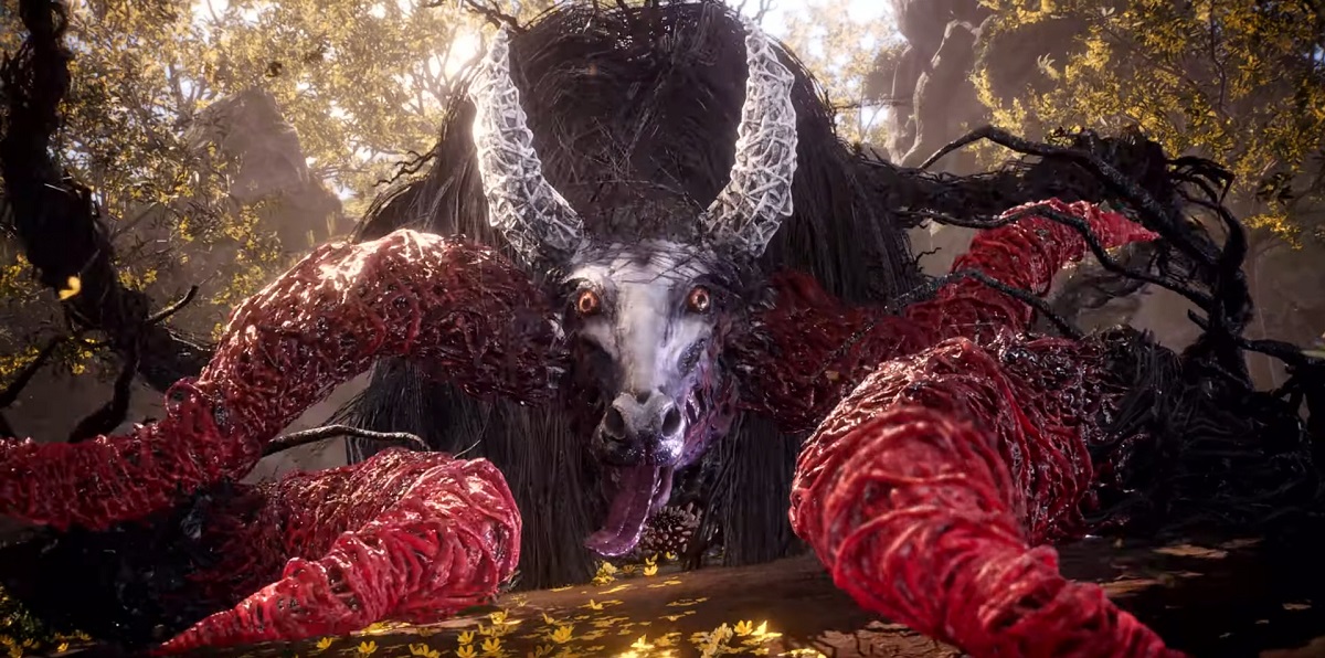 Hairy bull with tentacles against a hero with a halberd in the new gameplay video of Wo Long: Fallen Dynasty