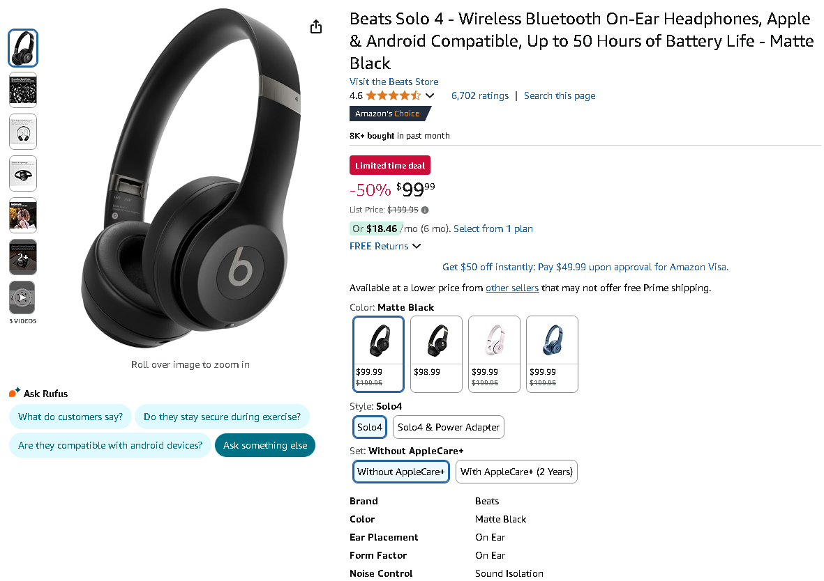 Screenshot of the Beats Solo 4