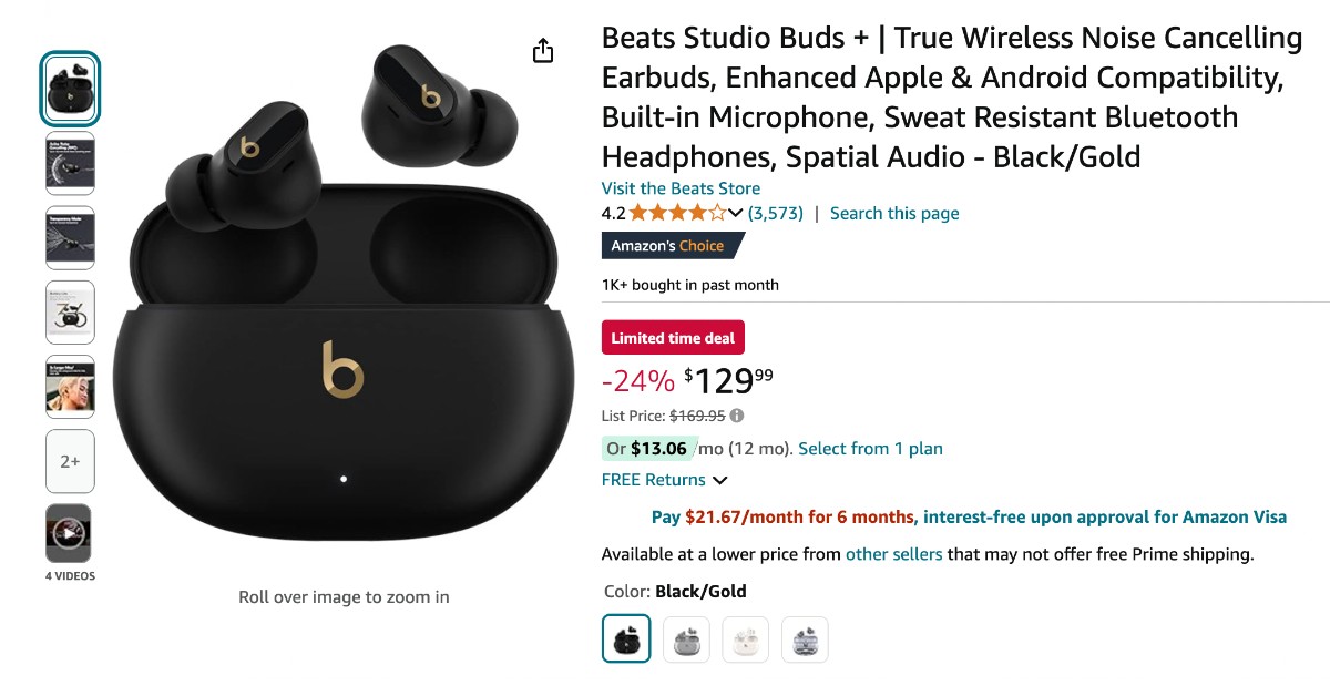 Beats Studio Buds + Noise Cancelling Earbuds - Limited $40 Off!