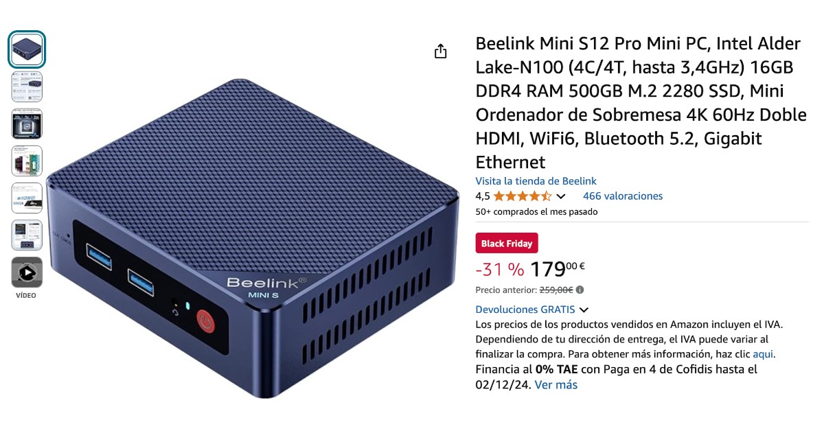 Beelink Mini S12 Pro Mini PC con un descuento de 80€!