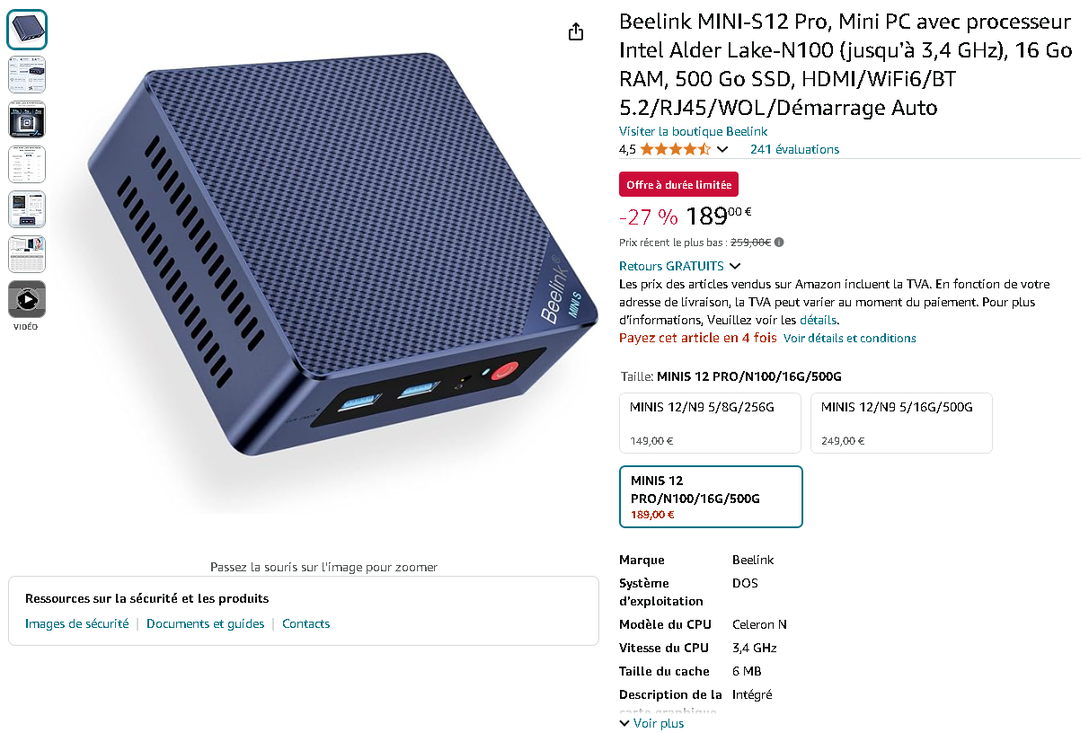 Image du Beelink MINI-S12 Pro