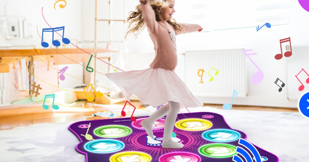 Leaprcstore Tapis de Danse pour Enfants 8 Flèches de Lumière Led Musique  Jeux