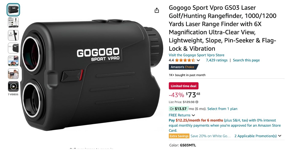 Gogogo Sport Vpro GS03 Rangefinder - NOW $56 Discount!