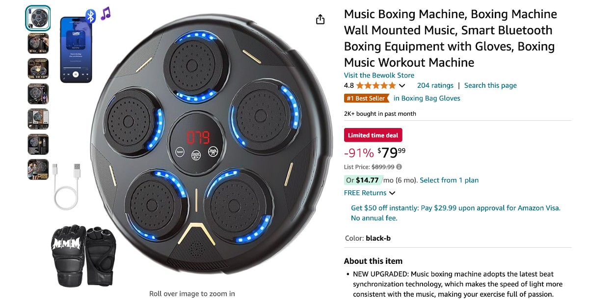 Bewolk Music Boxing Machine - $820 Off Limited Time Deal!