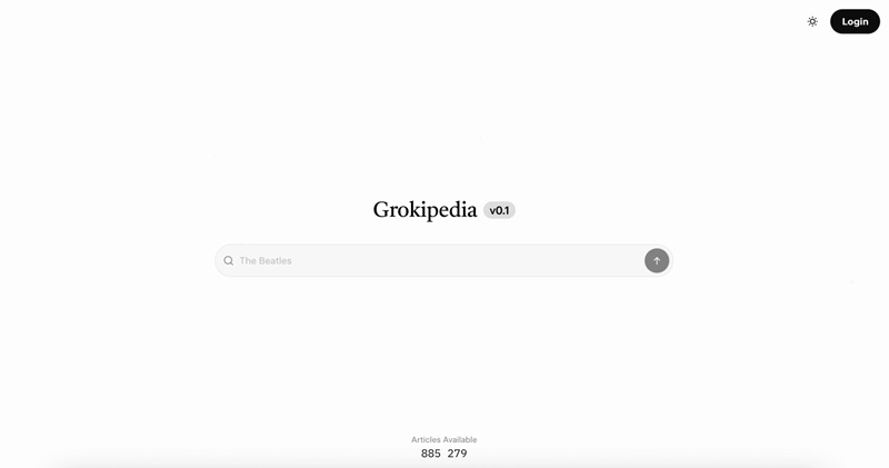 Main page of Grokipedia