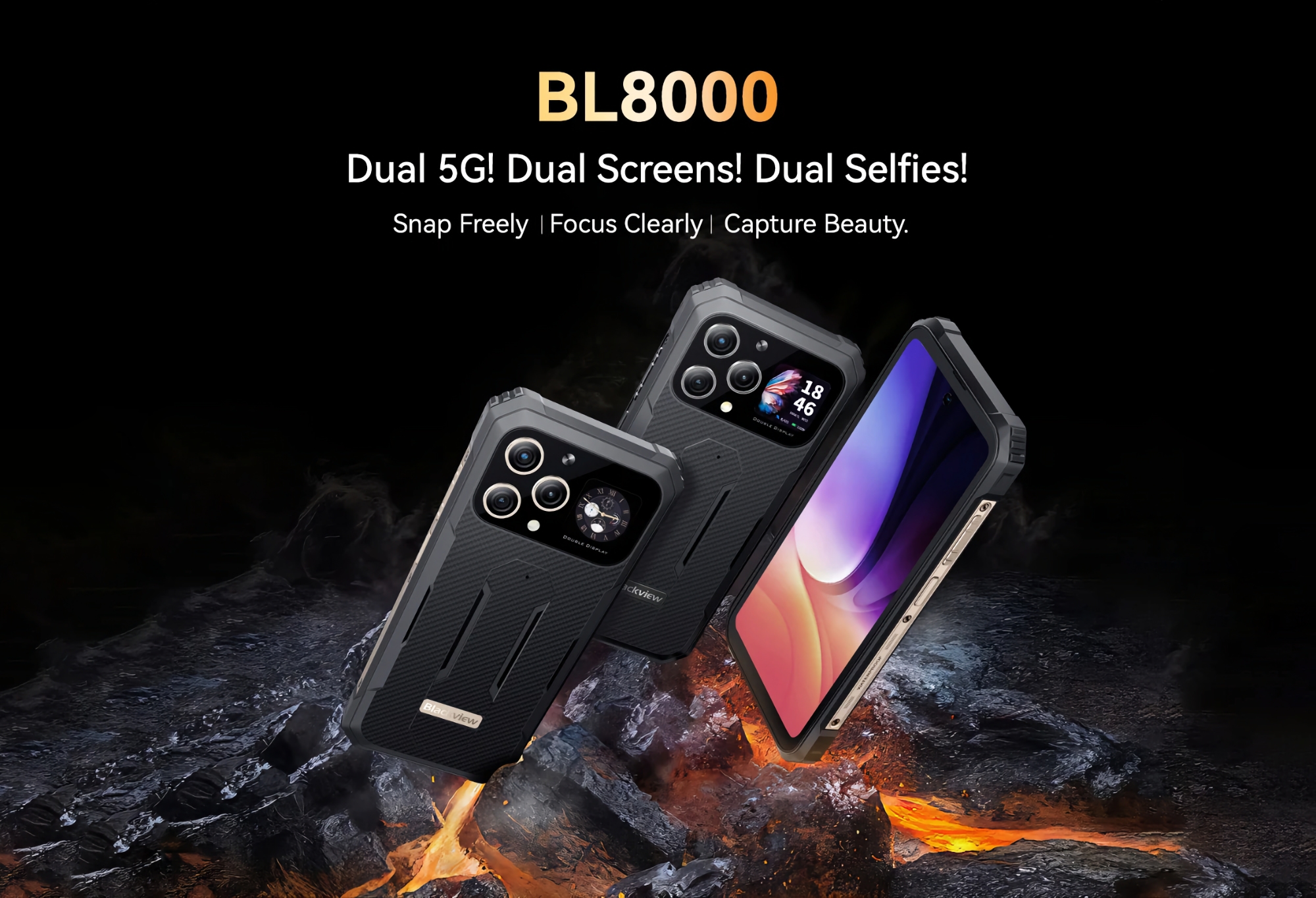 Blackview BL8000: защищённый смартфон с двумя экранами, чипом MediaTek Dimensity 7050 и камерой Samsung