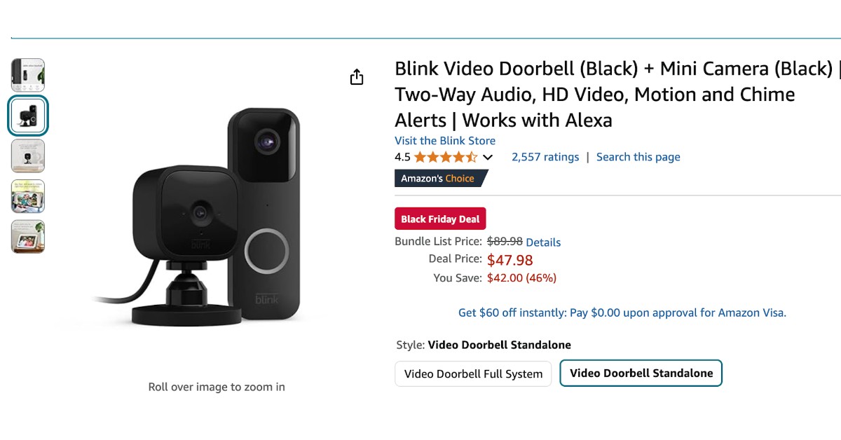 Blink Video Doorbell + Mini Camera - Limited $42 Discount! Don't miss it!