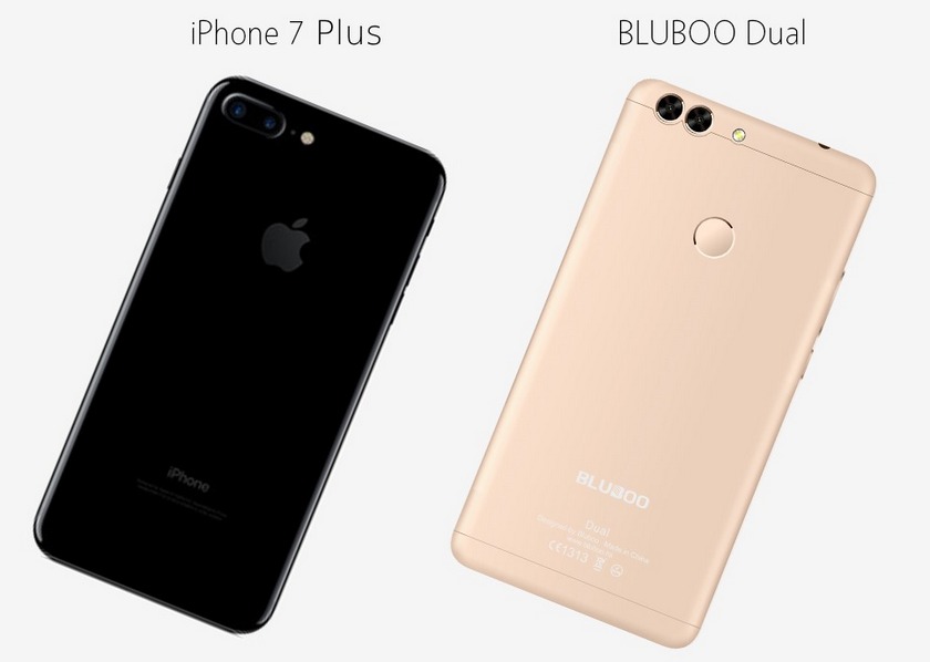 Bluboo Dual с двойной камерой показали рядом с iPhone 7 Plus