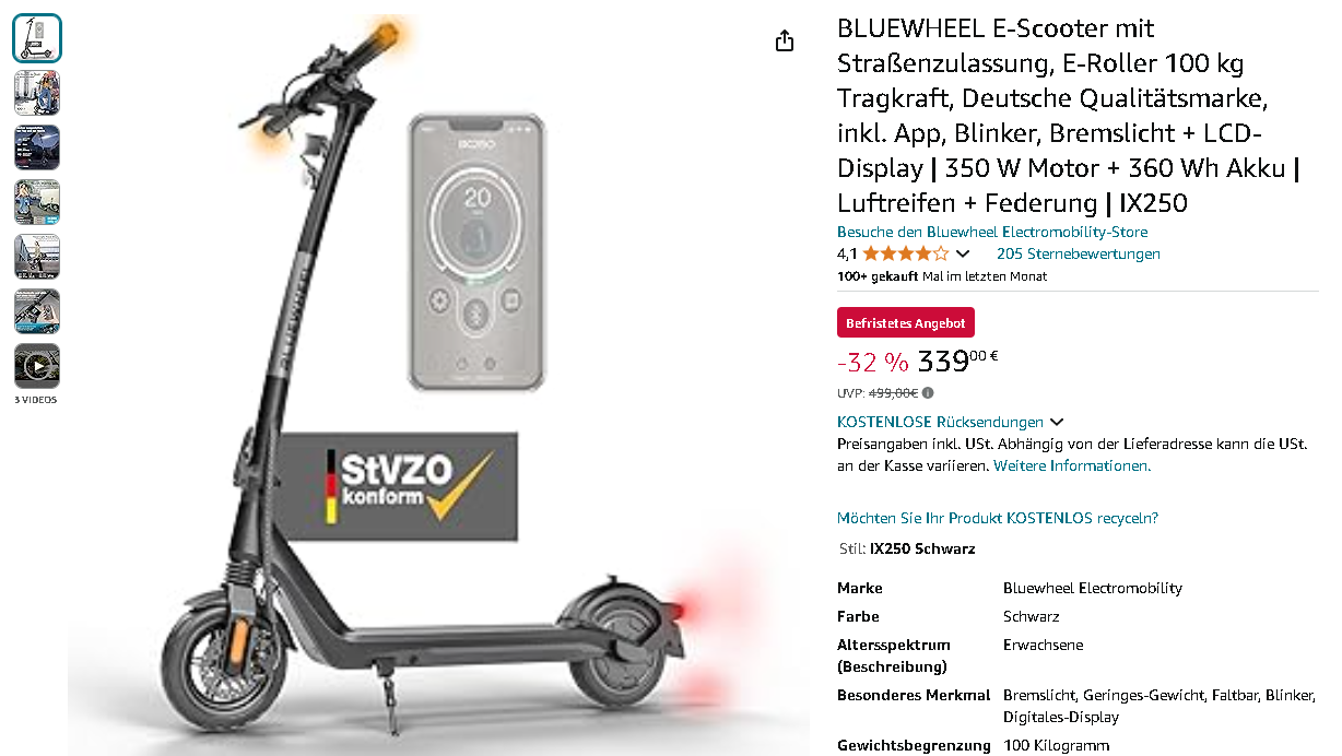 BLUEWHEEL IX250 E-Scooter