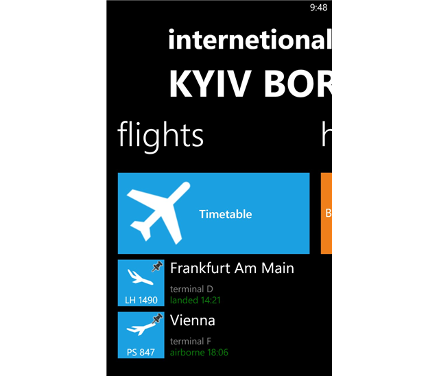 Аэропорт «Борисполь» выпустил приложение для Windows Phone. На очереди - iOS и Android.