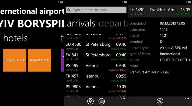 Аэропорт «Борисполь» выпустил приложение для Windows Phone. На очереди - iOS и Android.-2