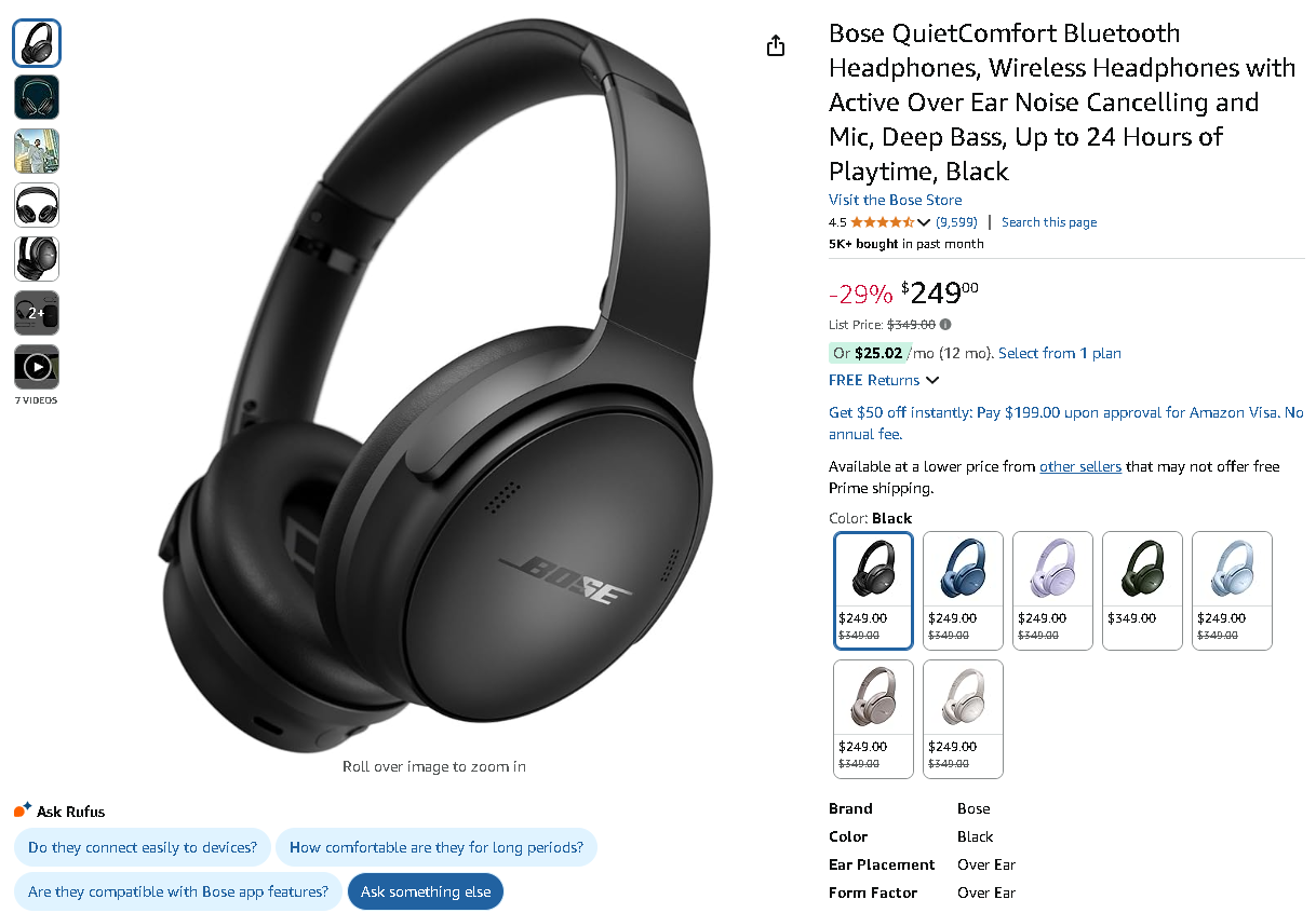 Bose QuietComfort Bluetooth Headphones