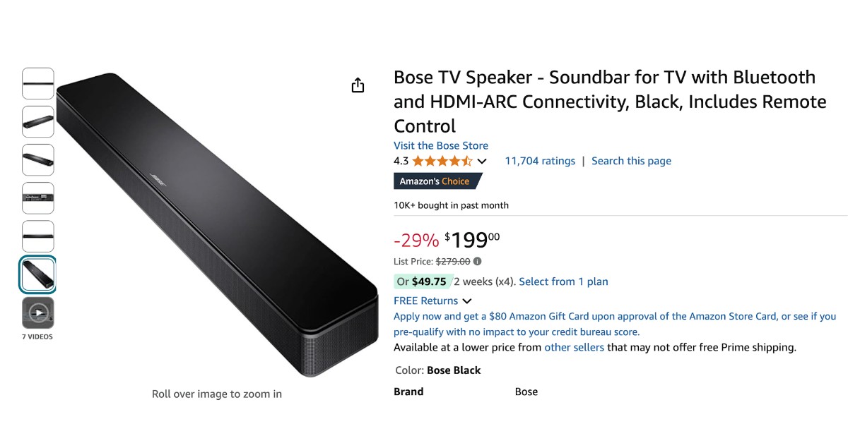 Bose TV Speaker - Now $80 Discount!