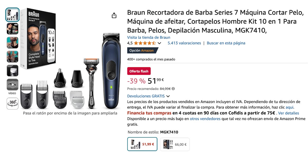 Cortabarbas Braun 7 cortapelos con 33 € de descuento¡No te lo pierdas!