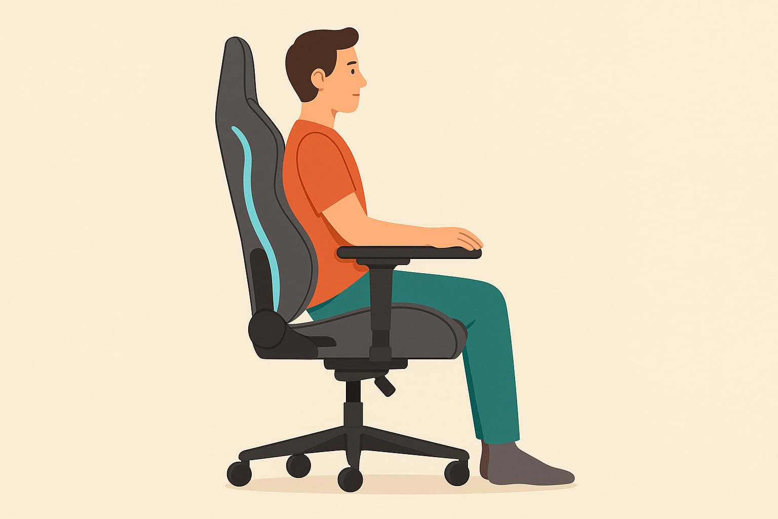 Кресло, соответствующее принципам эргономичного дизайна: иллюстративное изображение, сгенерированное ИИ