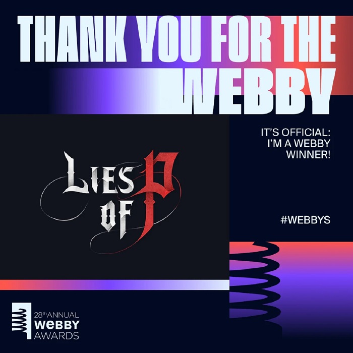 Lies of P won three awards at the Webby Awards 2024, beating out Baldurʼs Gate 3-2