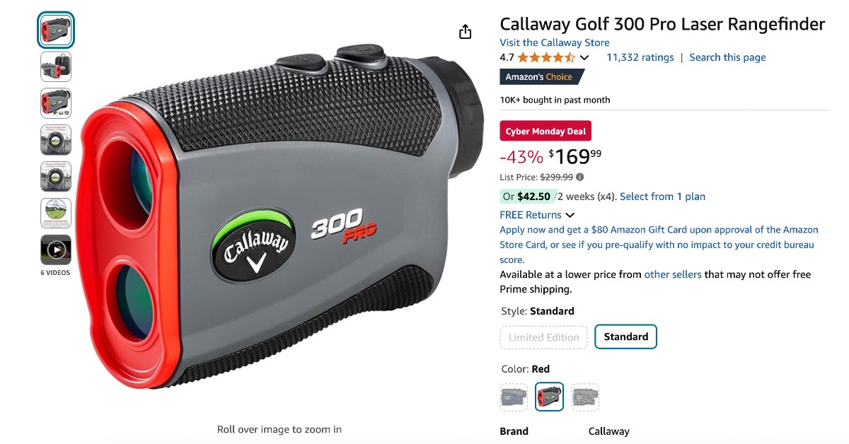 Callaway Golf 300 Pro Laser Rangefinder - Now $130 Off! Incredible Deal!