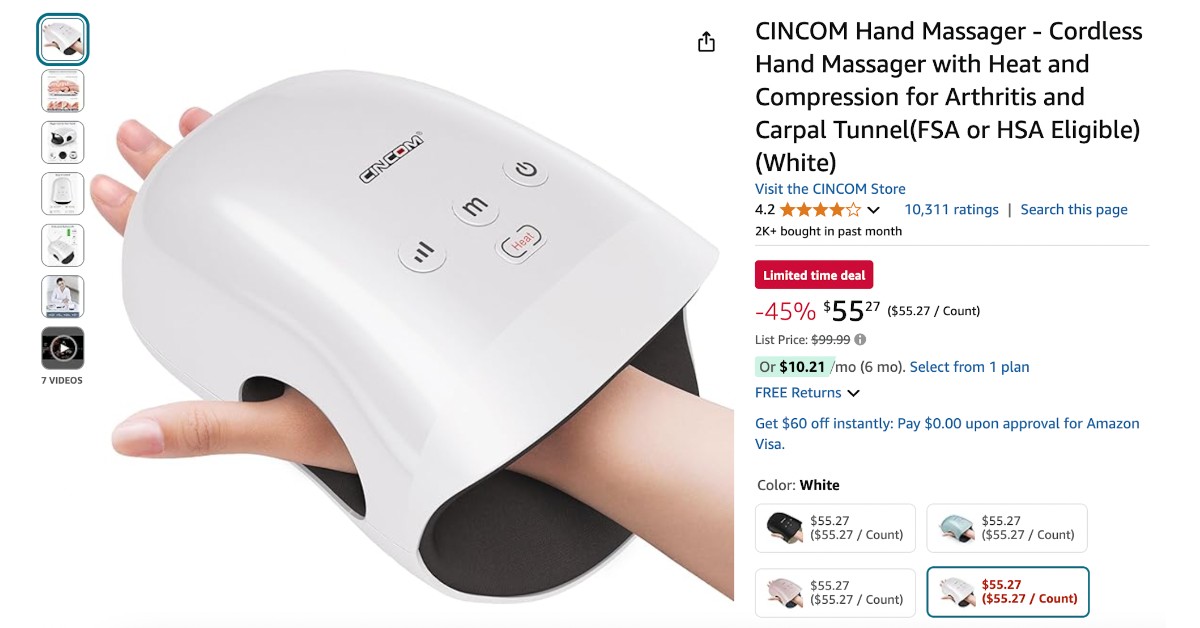 CINCOM Hand Massager - Limited $44 Discount!Buy Now!