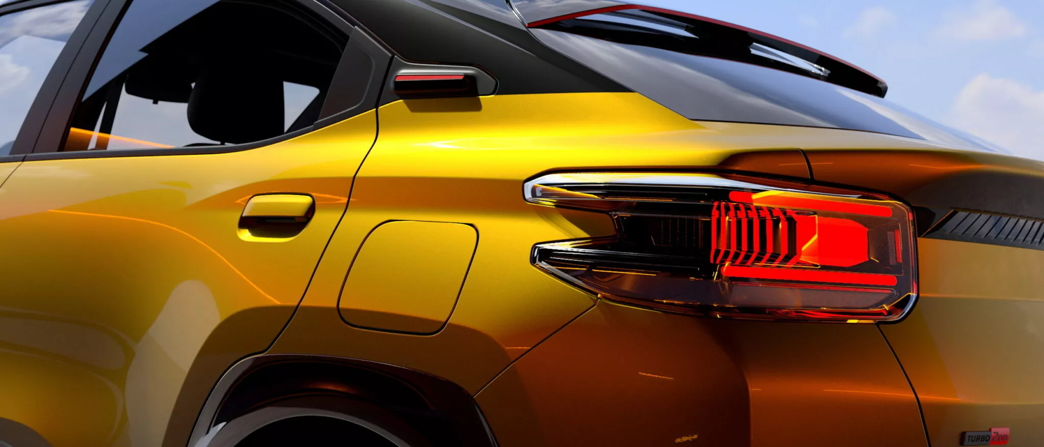 Rear view of Citroën Basalt Vision with LED strip