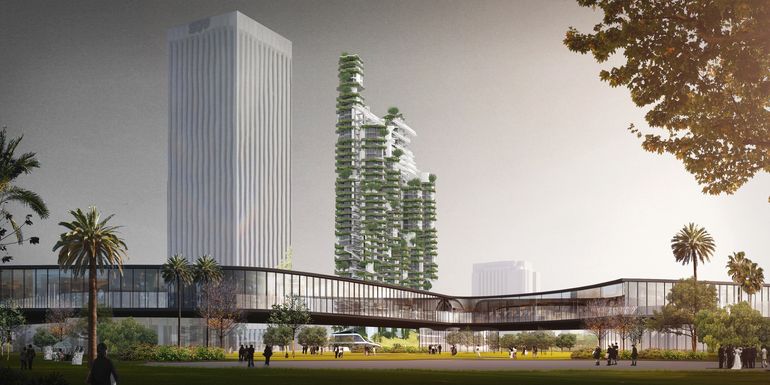 Cloud Corridor: комплекс соединенных жилых небоскребов с зелеными насаждениями
