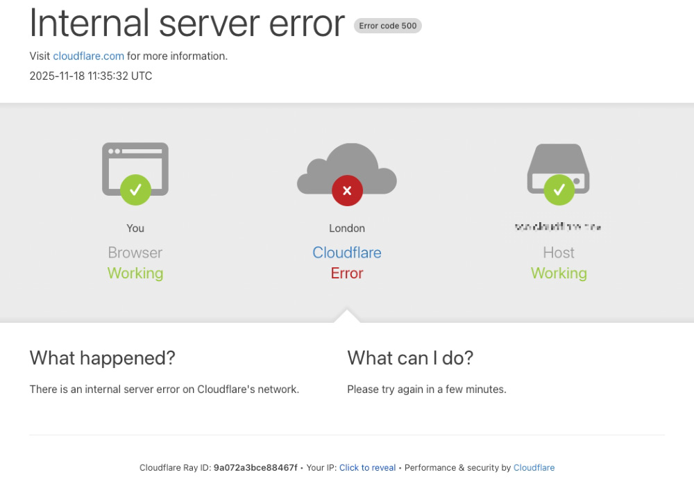 Photo de la panne de Cloudflare