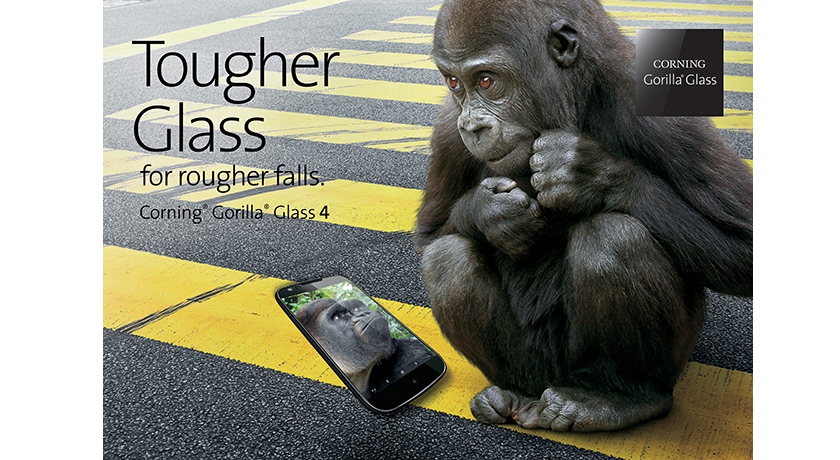 Гаджеты с Corning Gorilla Glass 4 будут выдерживать падения плашмя на твердую поверхность