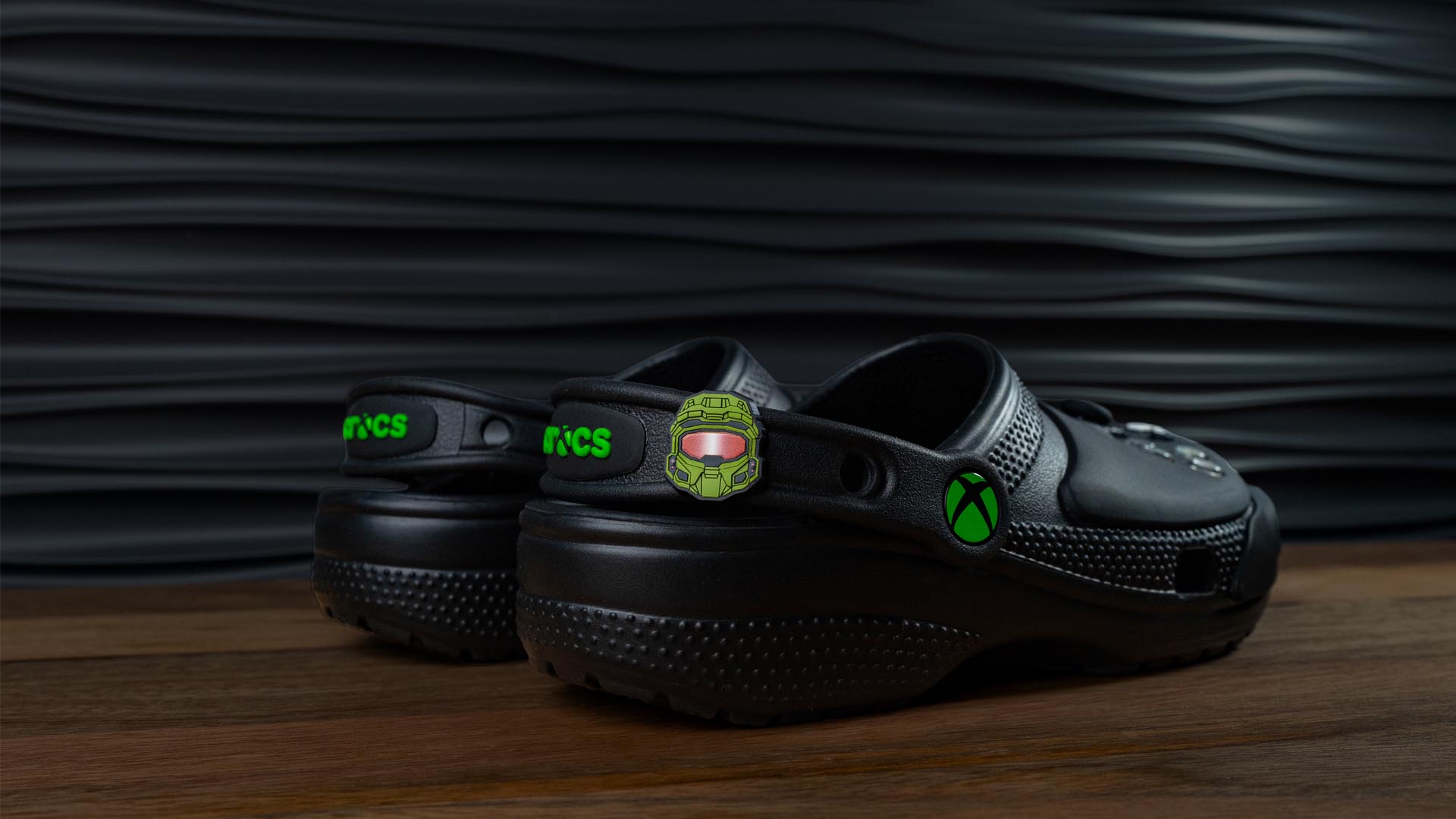 Design details of Xbox and Crocs shoes