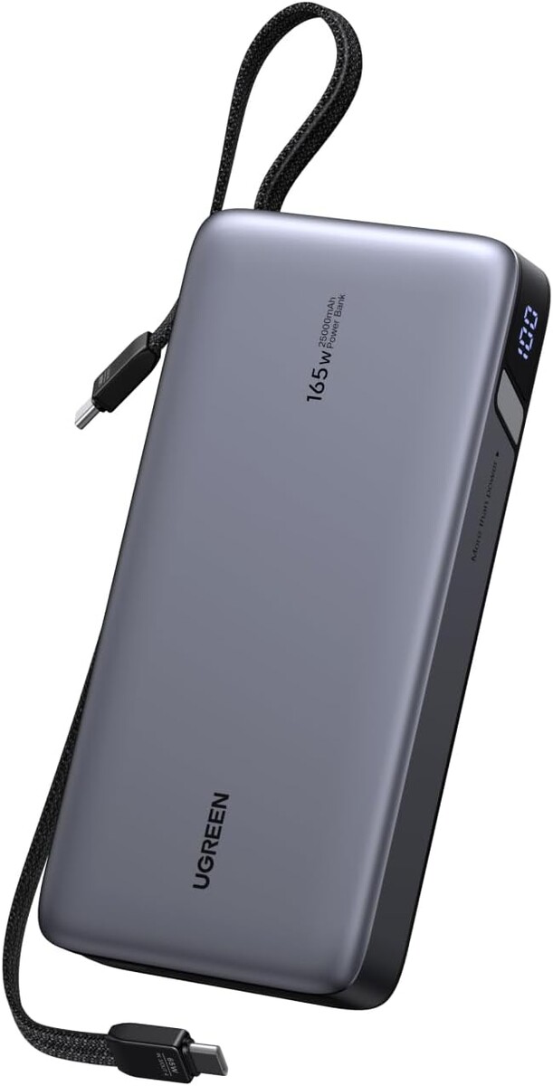 Ugreen power bank with two built-in USB-C cables