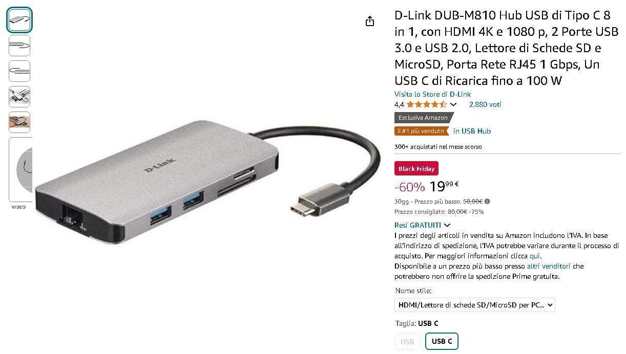 Screenshot della pagina D-Link DUB-M810