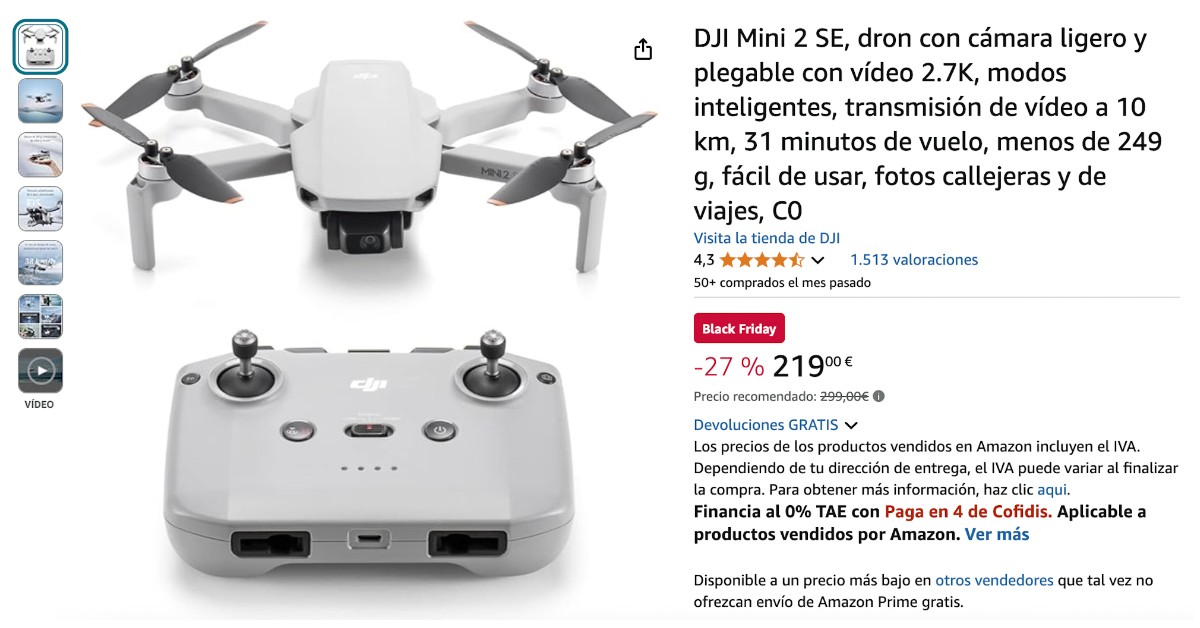 DJI Mini 2 SE dron con un descuento de 80€!