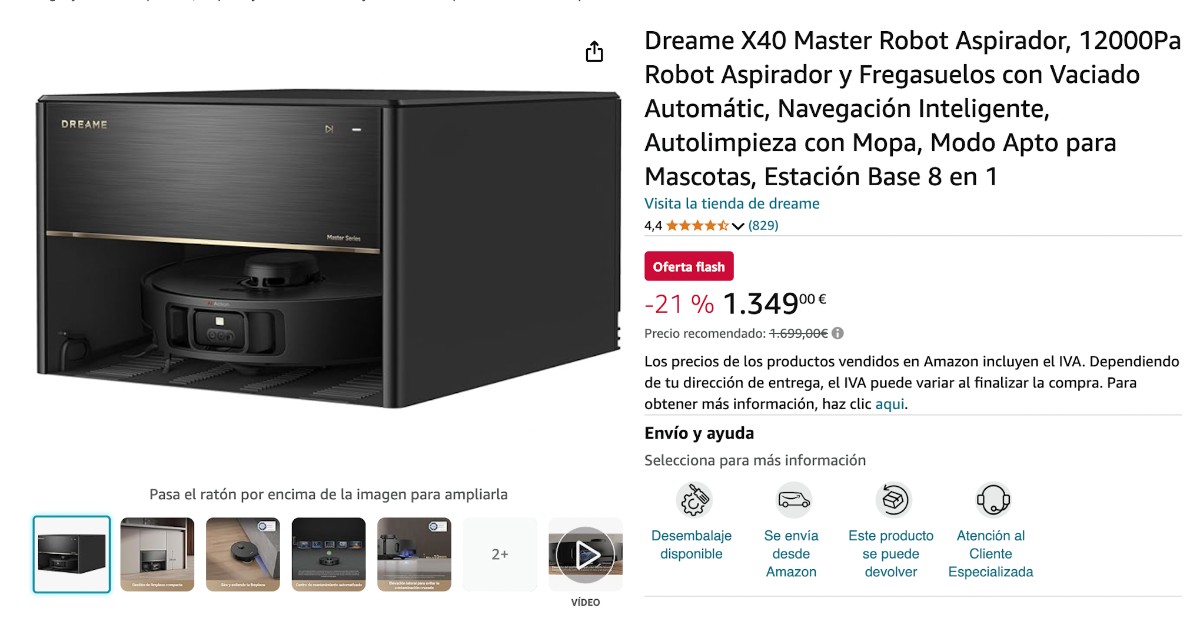 Robot Aspirador Dream X40 Master con un descuento de 350€ No te lo pierdas.
