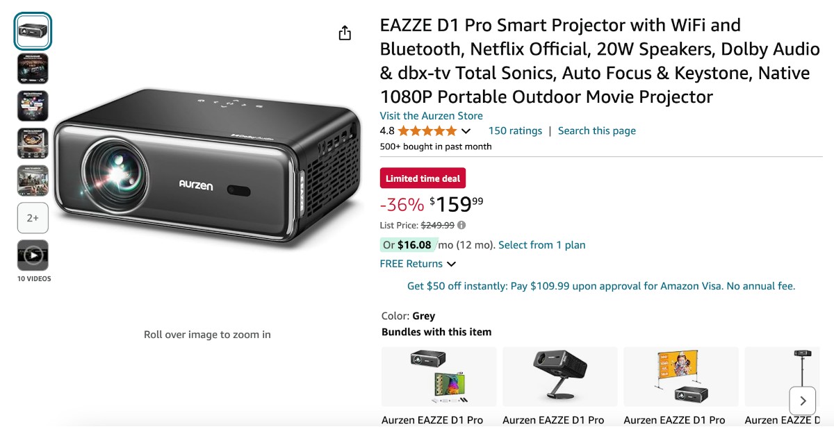 EAZZE D1 Pro Smart Projector - $90 Off - Great Opportunity to Buy!