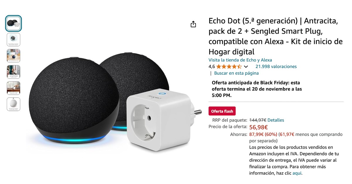 ¡Echo Dot (5ª generación) con un descuento de 88€!