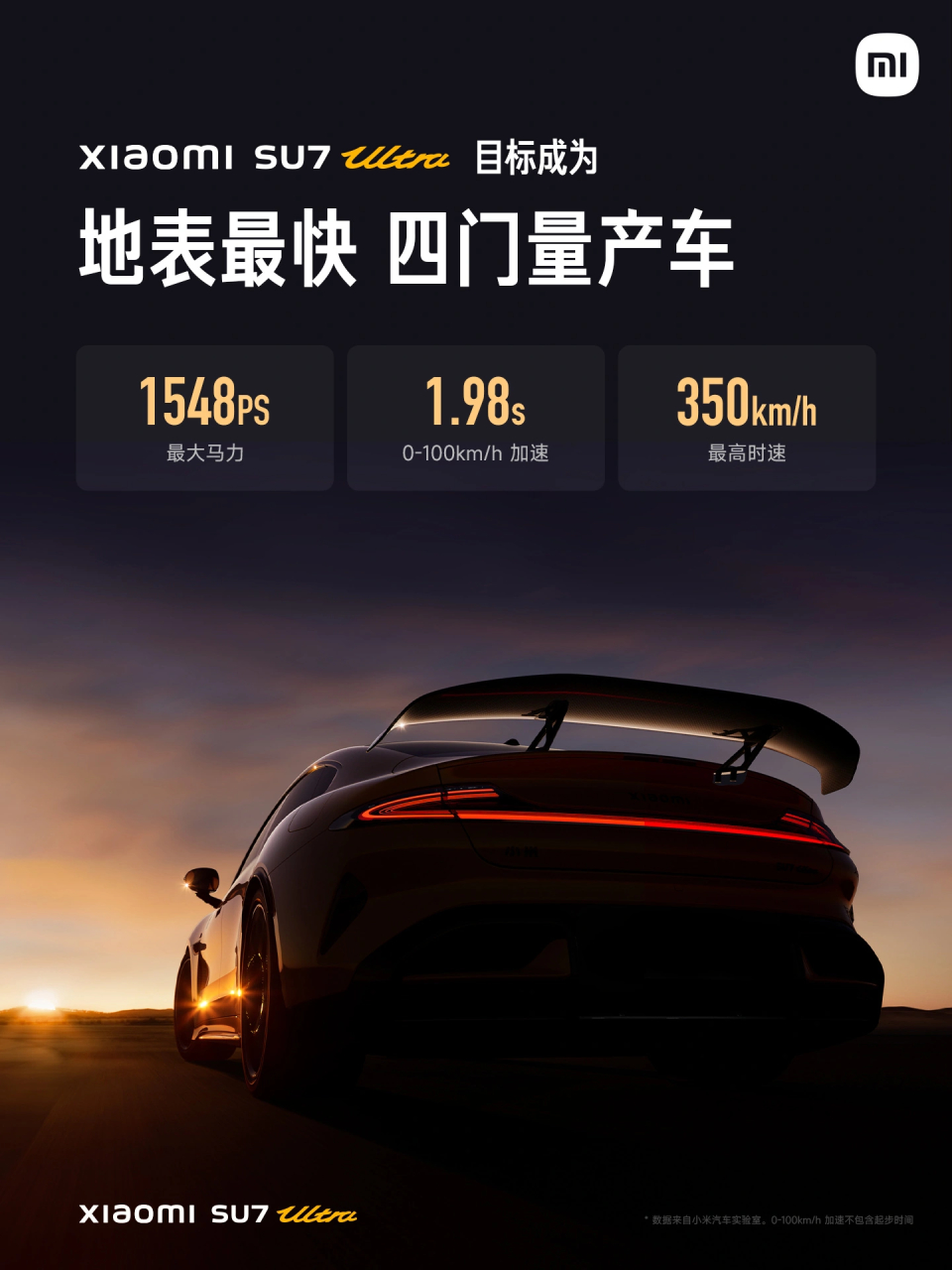 Xiaomi SU7 Ultra is the most powerful version of the SU7 electric sedan